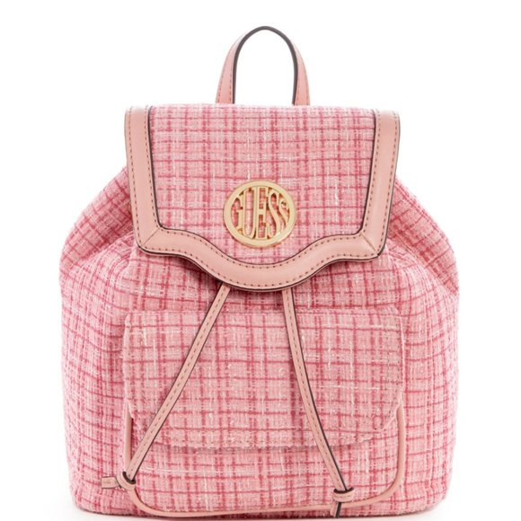 Guess Wilderson Tweed Backpack Pink